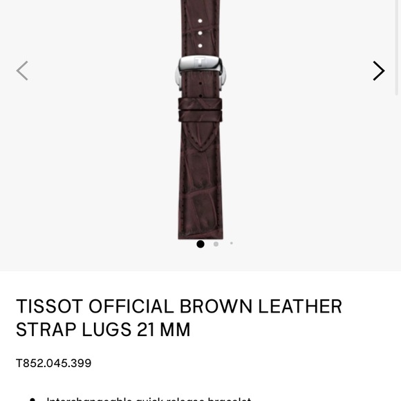 Tissot Brown Leather Watch Strap - Picture 5 of 5